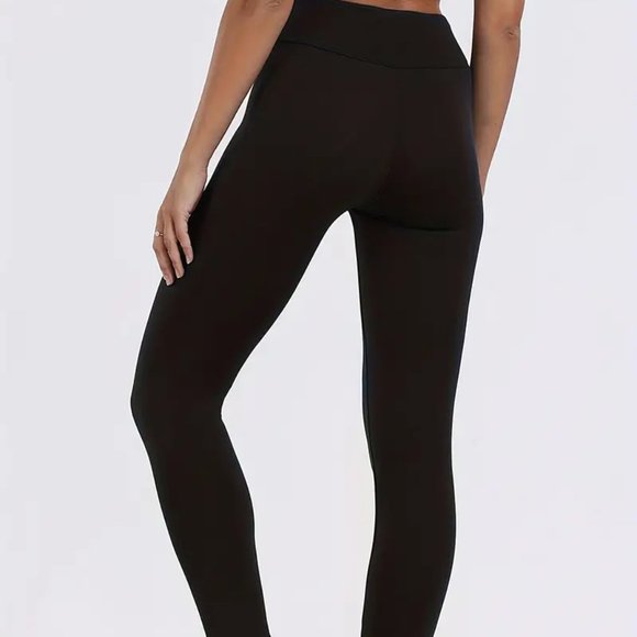 NEW black fleece lined thermal leggings Plus (3x-5x) - Picture 2 of 6